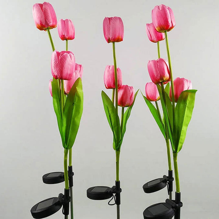 Solar Tulip Plænelampe Udendørs Have LED Tulipan Blomsterlampe Jordspyd Landskabsbelysning