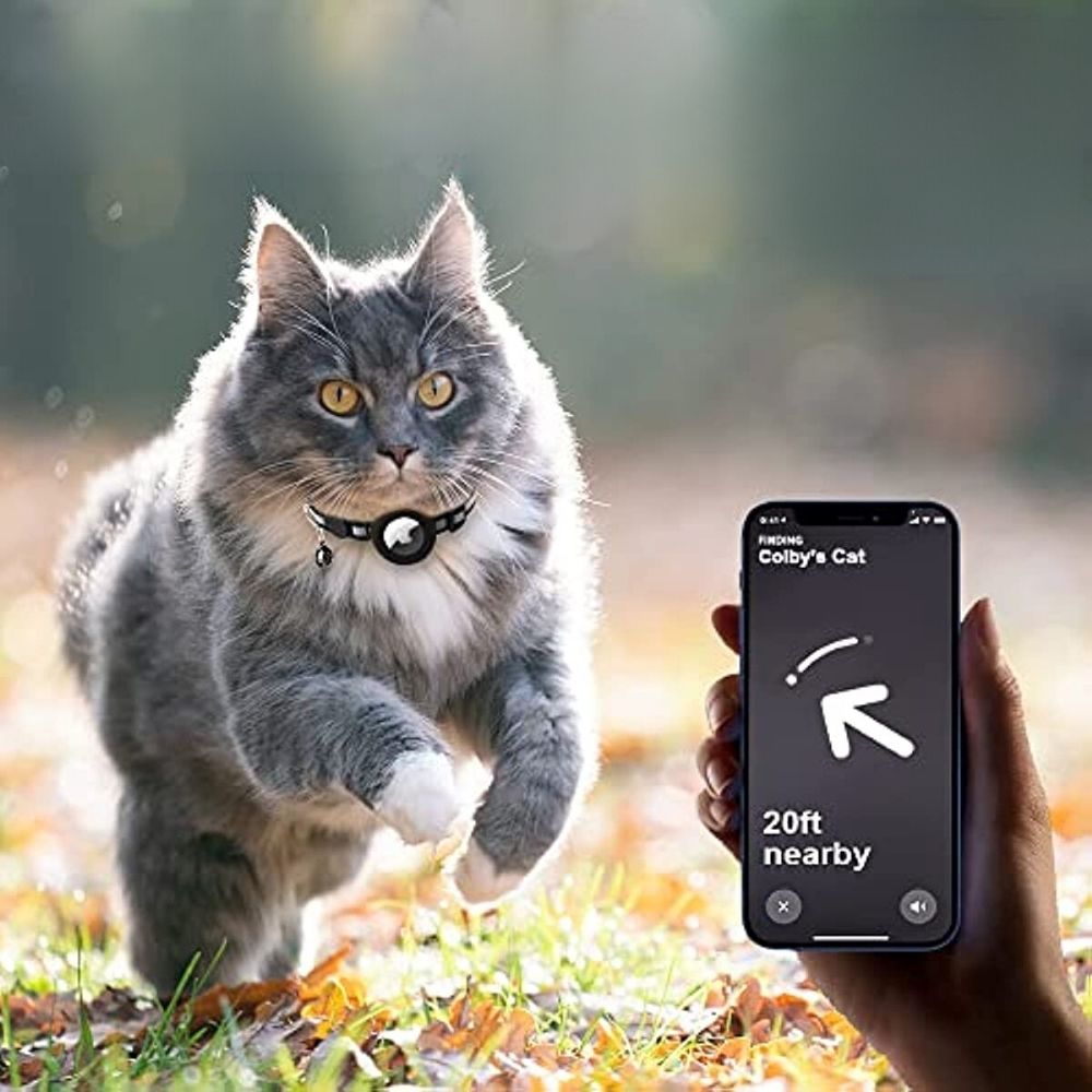 Kattekæde med Klokke og GPS Tracker Holder