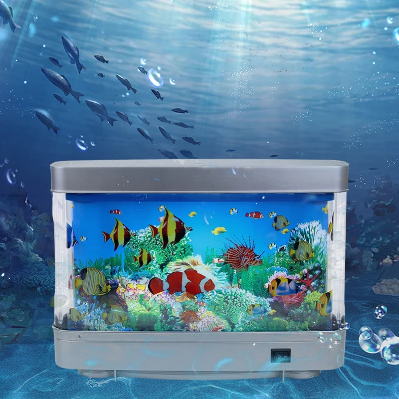 Virtuel Ocean Skrivebord Akvarium med LED Natlys