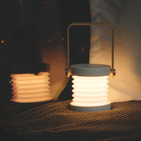 Lantern lampe natlys kreativ foldbar bærbar LED bordlampe