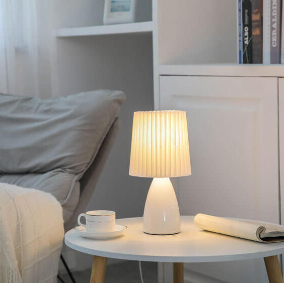 Skandinavisk Retro Bordlampe med Foldskaft og Glasbase