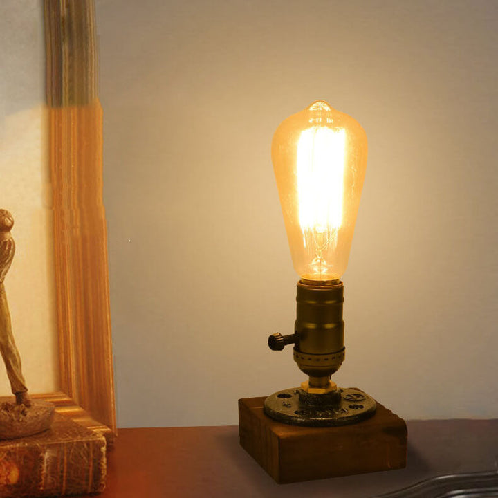 Vintage Industriel Jern Lyspære 1-Lys Bordlampe