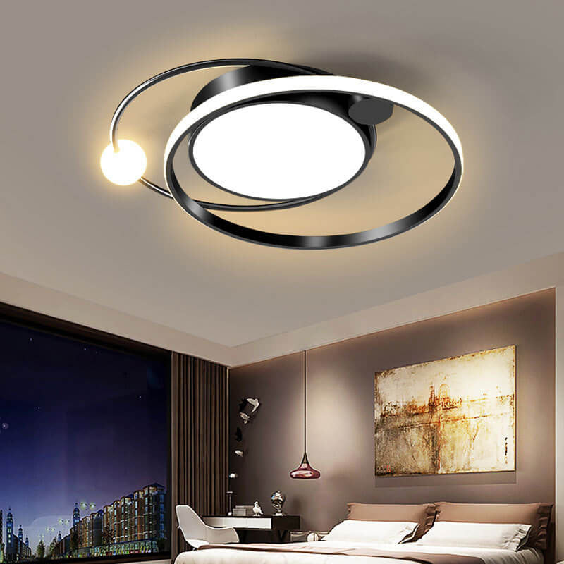Nordisk Rund Cirkel LED Loftlampe indbygget