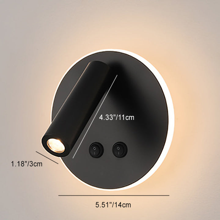 Moderne Minimalistisk Rektangulær Rund Jern Aluminium LED Væglampe Til Soveværelse