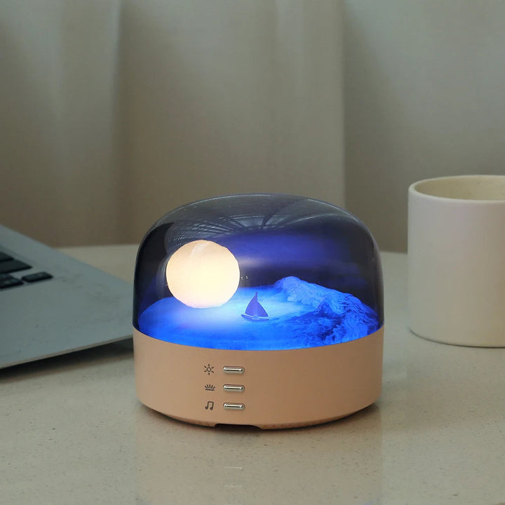3D Mysterious Moon LED Natlys Højttaler |