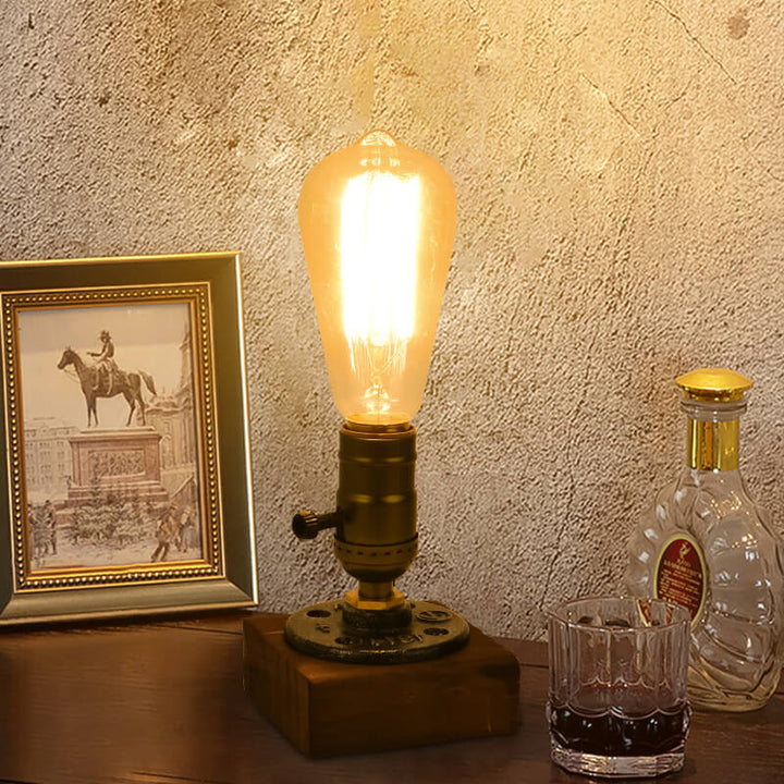 Vintage Industriel Jern Lyspære 1-Lys Bordlampe