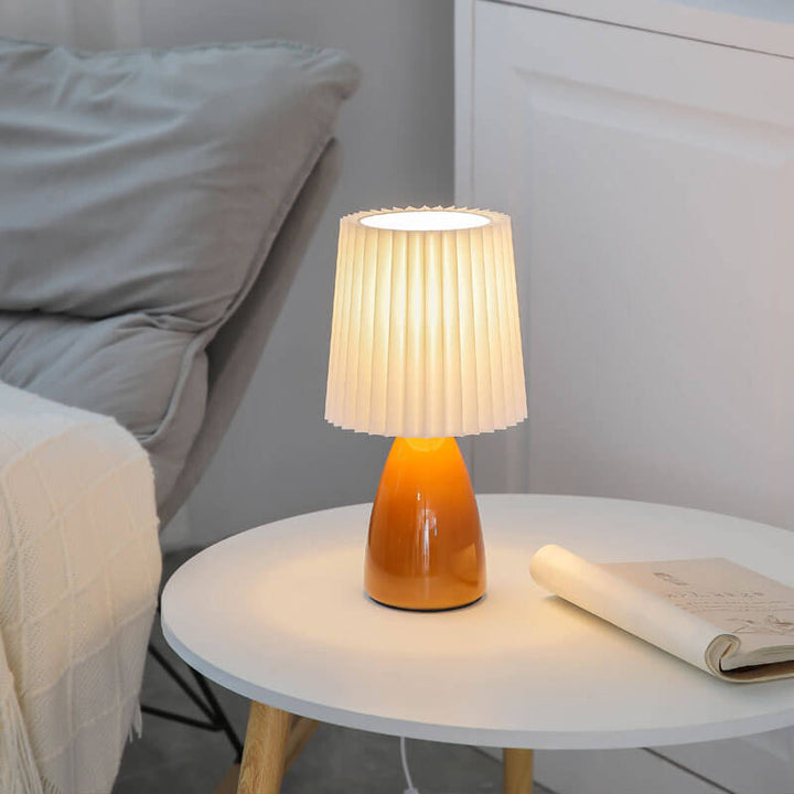 Skandinavisk Retro Bordlampe med Foldskaft og Glasbase