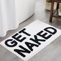 Feblilac Get Naked Hvid Badeværelsesmåtte, 50x80cm Badeværelsesmåtte, Blød Vandabsorberende, Skridsikker Toiletmåtte, Kunstige Badeværelsesmåtter, Bedste Badeværelsesmåtter
