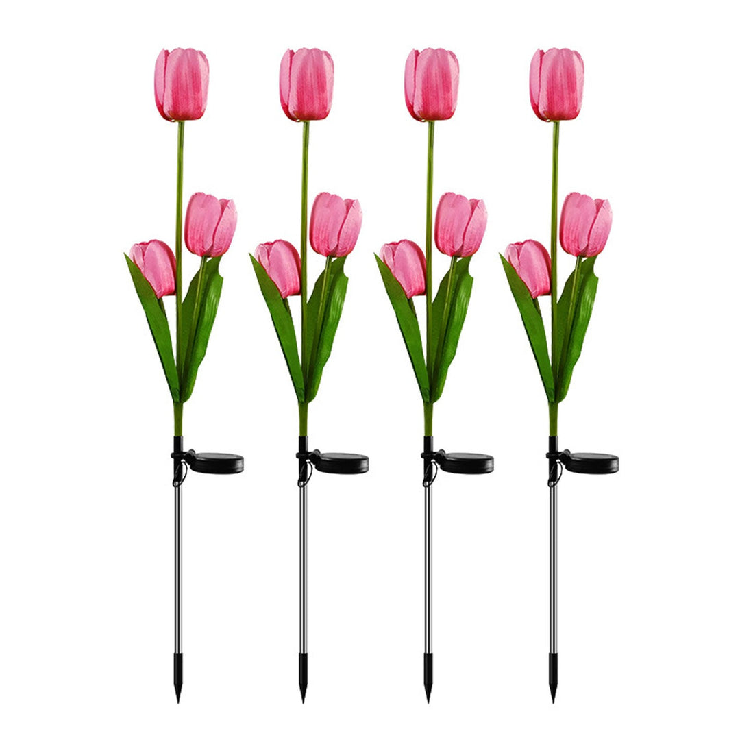 Solar Tulip Plænelampe Udendørs Have LED Tulipan Blomsterlampe Jordspyd Landskabsbelysning