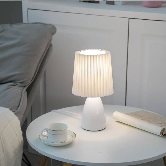 Skandinavisk Retro Bordlampe med Foldskaft og Glasbase