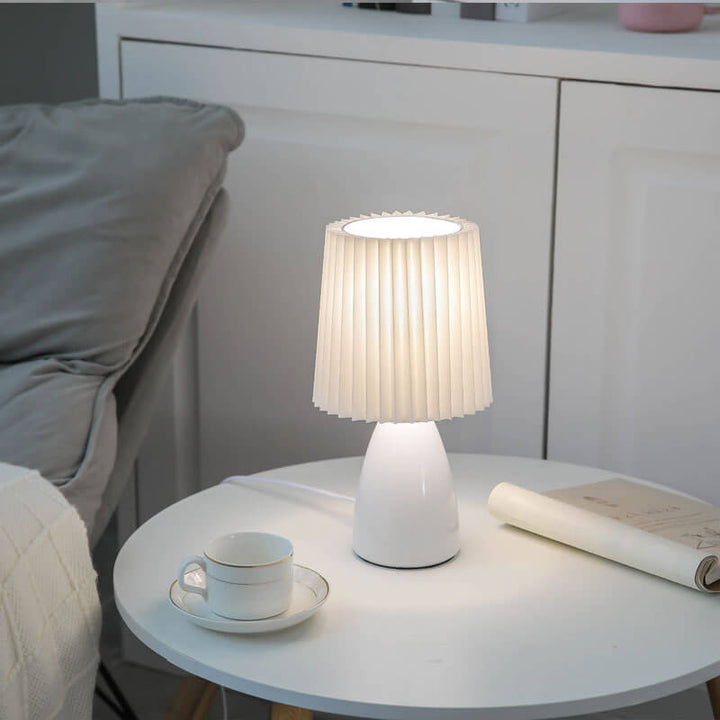 Skandinavisk Retro Bordlampe med Foldskaft og Glasbase