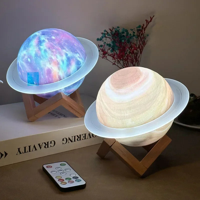 Galaxy Saturn Bluetooth Højttaler med Nattelys