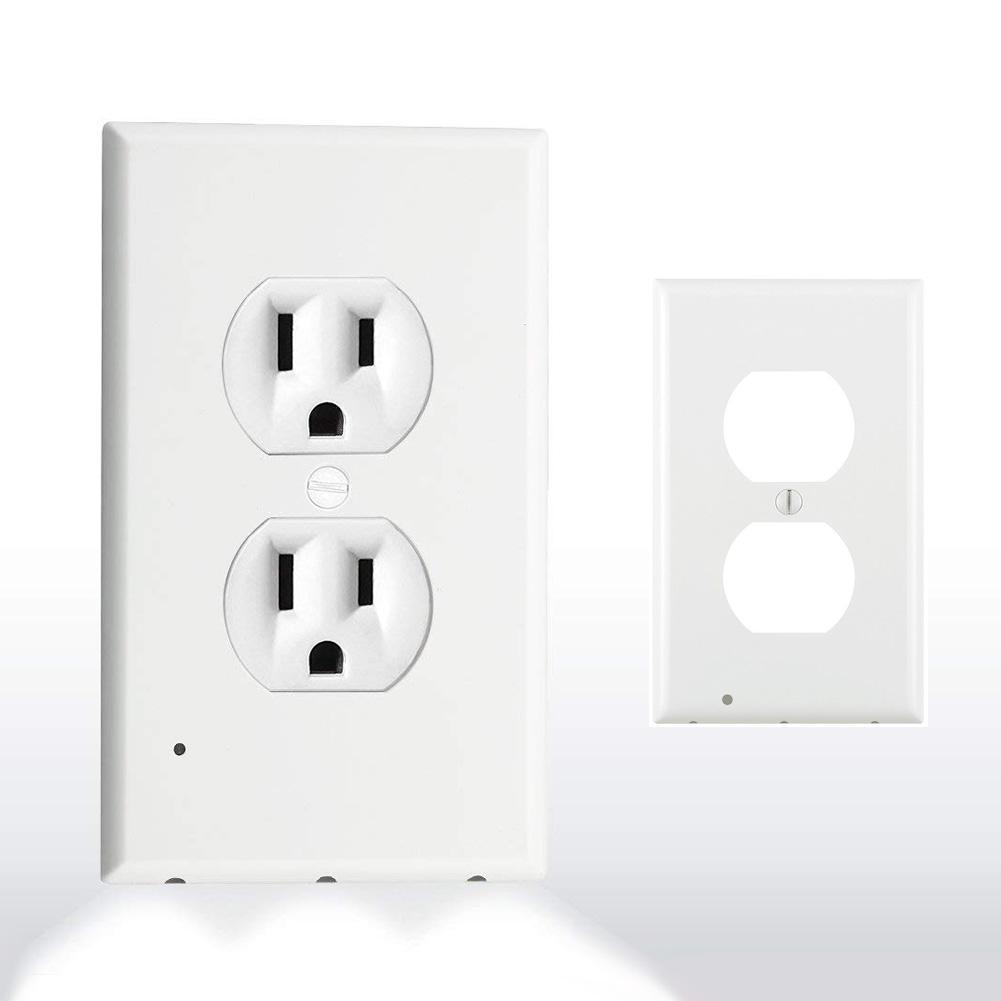 Stikkontakt vægplade med LED natlys