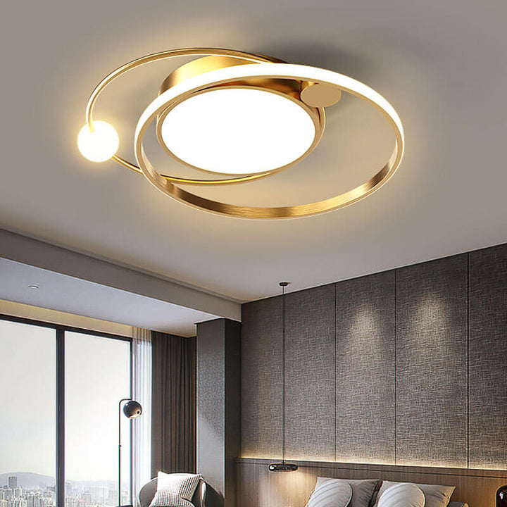 Nordisk Rund Cirkel LED Loftlampe indbygget