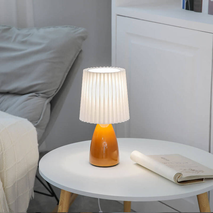 Skandinavisk Retro Bordlampe med Foldskaft og Glasbase