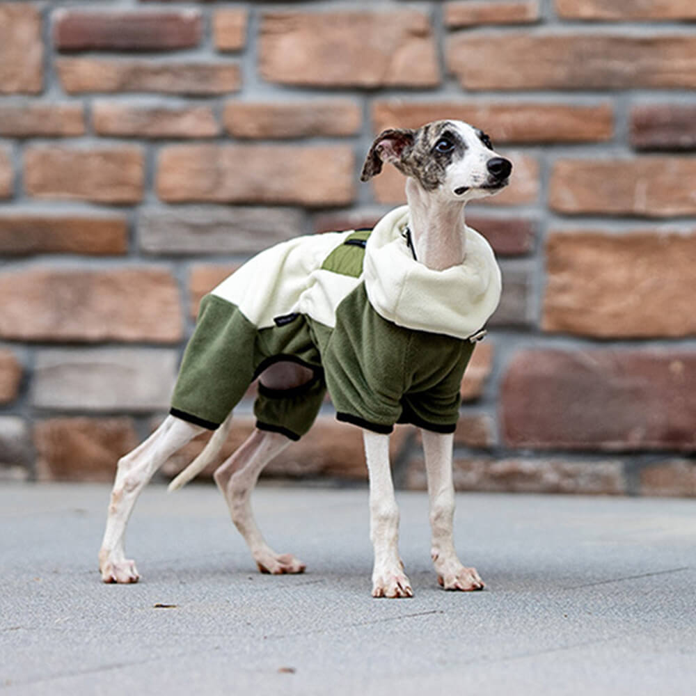 Fuldt Beskyttende Polar Fleece Hundedragt med Aftagelig Krave