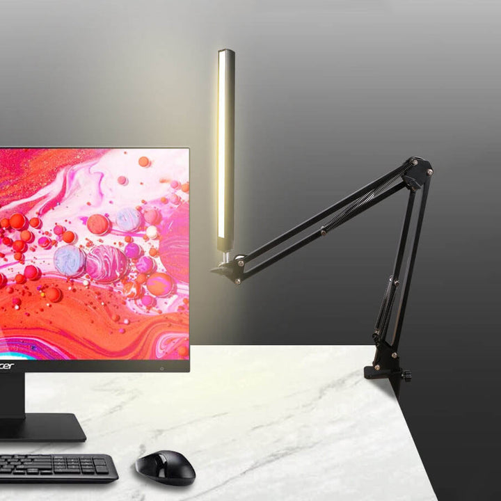 LED Foldbar Lang Arm Klemme Øjensikring USB Læselampe