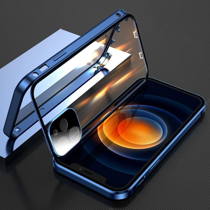 iPhone cover med dobbeltsidet spænde