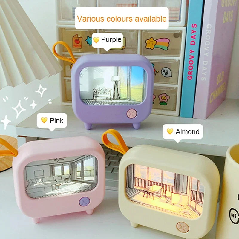 Mini TV Maleri LED Nattelys