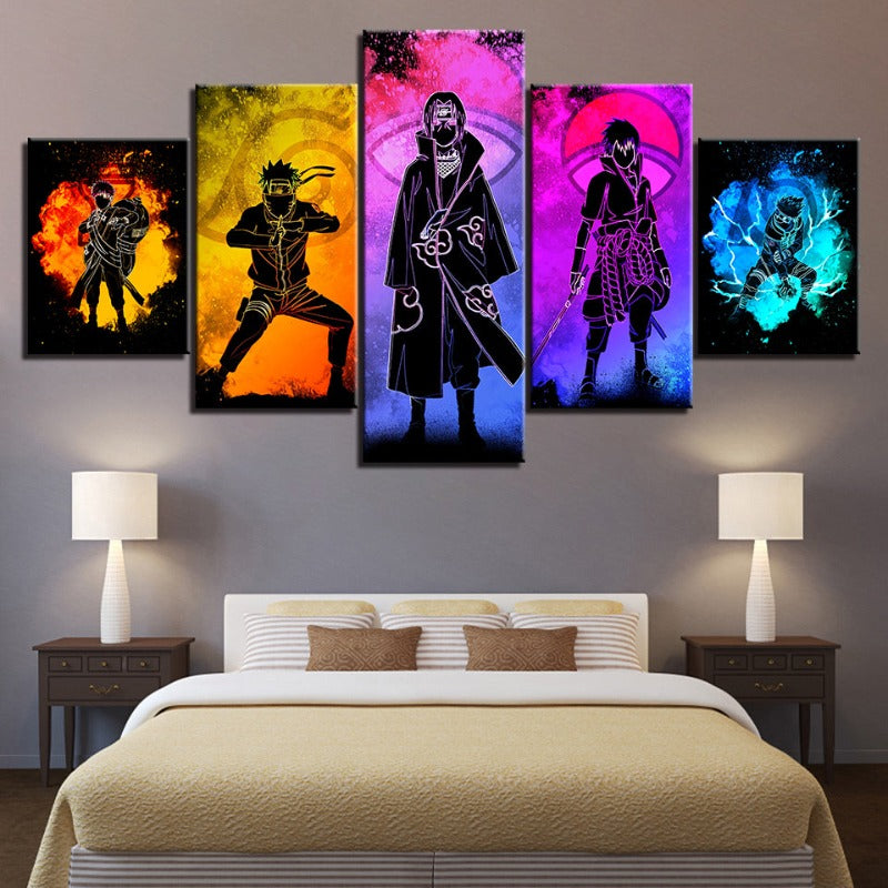 5 stykker Naruto Anime - lærred vægkunst maleri