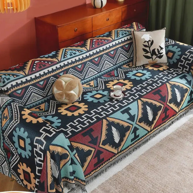 Aztec Geometrisk Mønster Sofa Dække