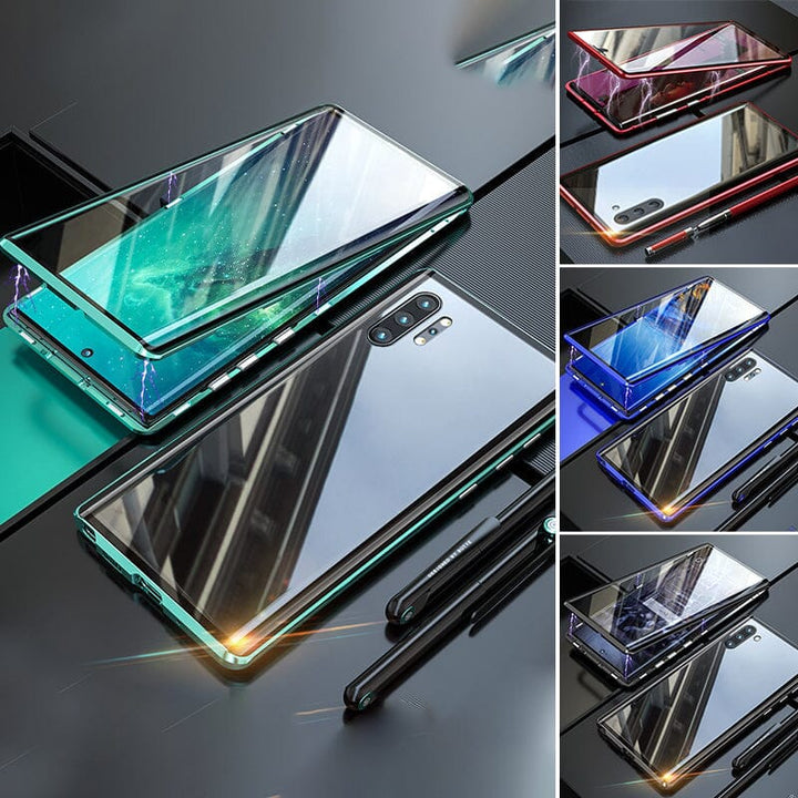 Magnetisk hærdet glas dobbelt-sidet telefoncover til Samsung