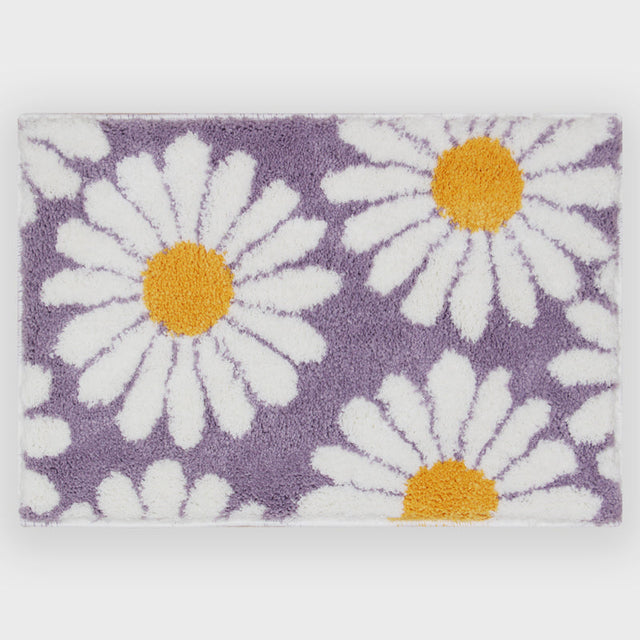 Feblilac Sweet Daisy Badeværelsesmåtte, Lilla Blomstertæppe