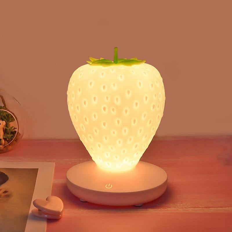 Jordbær Natbordlampe