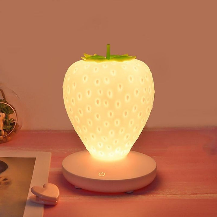 Jordbær Natbordlampe