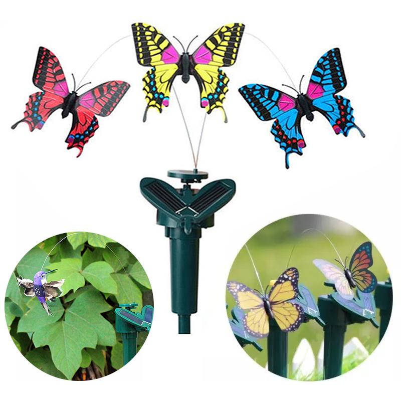 Solcelledrevet dansende kolibri og sommerfugl