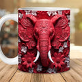 3D Elefant Blomster Krus