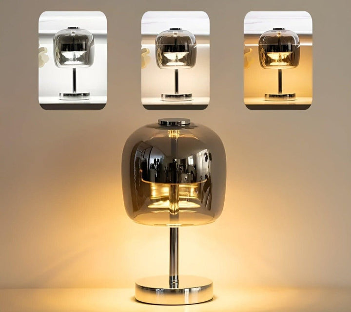 Bærbar - Elegant bordlampe lavet af spejlglas