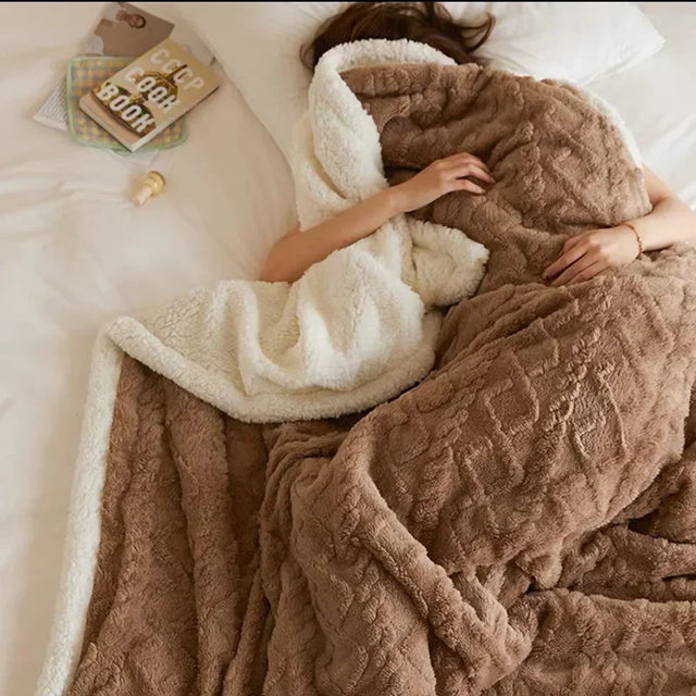 Tykt Vinter Lammeskinds Tæppe - WarmWool