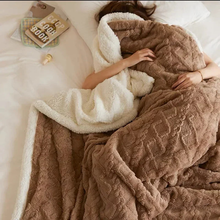 Tykt Vinter Lammeskinds Tæppe - WarmWool