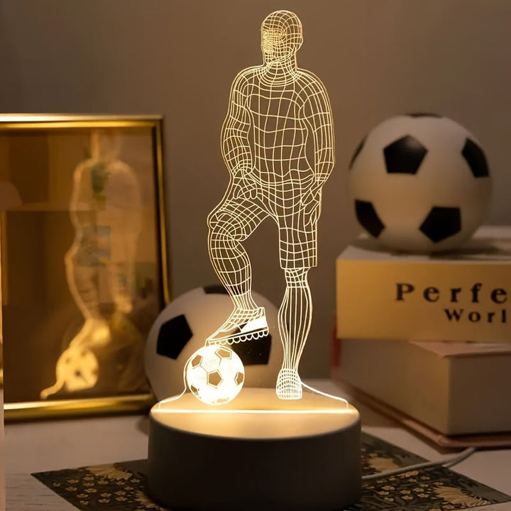 Fodboldspiller 3D Lampe – For en sporty atmosfære