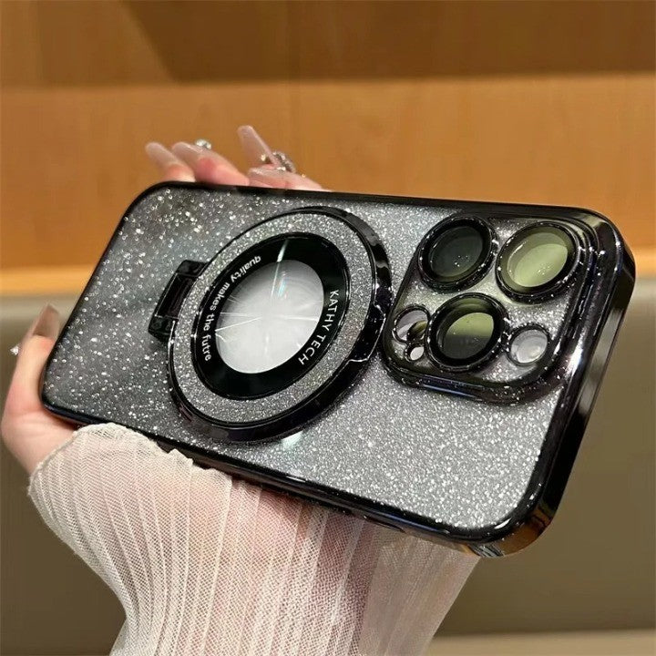 Glitter Magnetisk Ring Stativ Telefon Etui