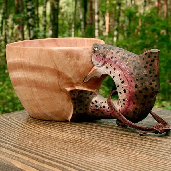 Trækop - WildSip - Håndlavet Dyredesign - Eventyrlig Hydration