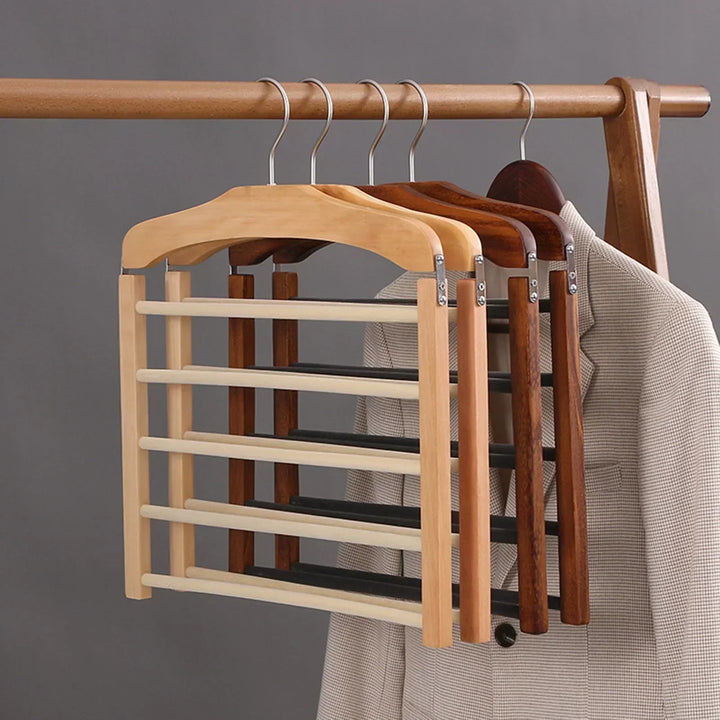 Pladsbesparende træ multi-bukseholder