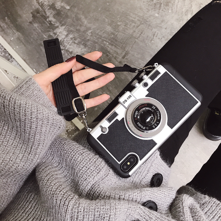 3D Retro Kamera Telefon Etui