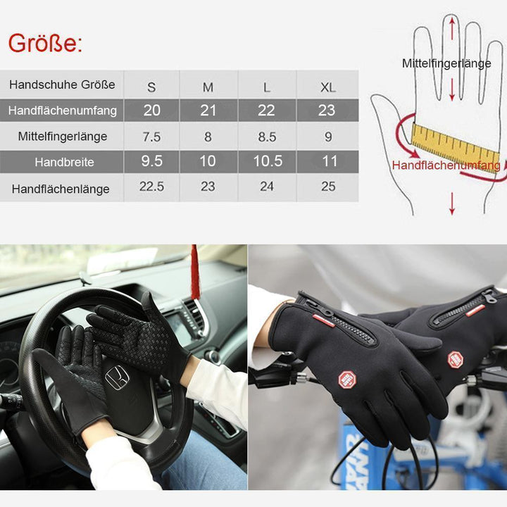 Højkvalitets, varme, vind- og vandtætte touchscreen handsker, Unisex