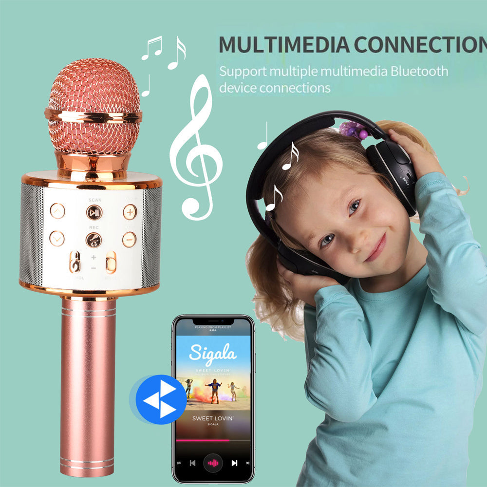Genopladeligt trådløst Bluetooth karaoke mikrofon