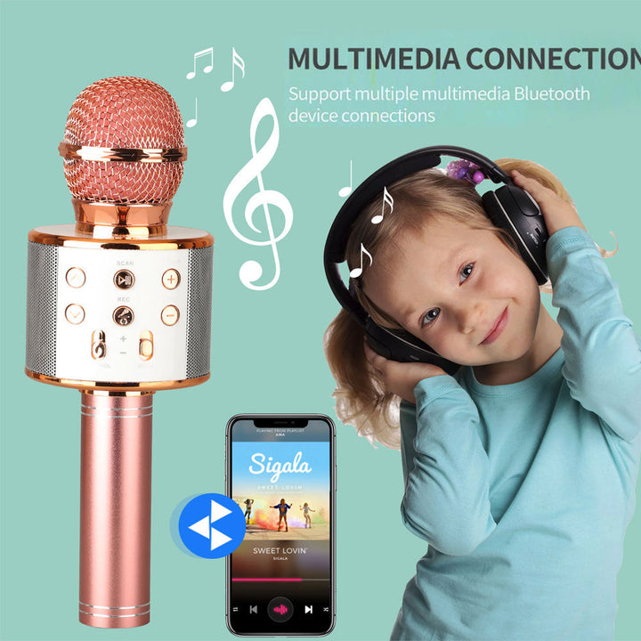 Genopladeligt trådløst Bluetooth karaoke mikrofon