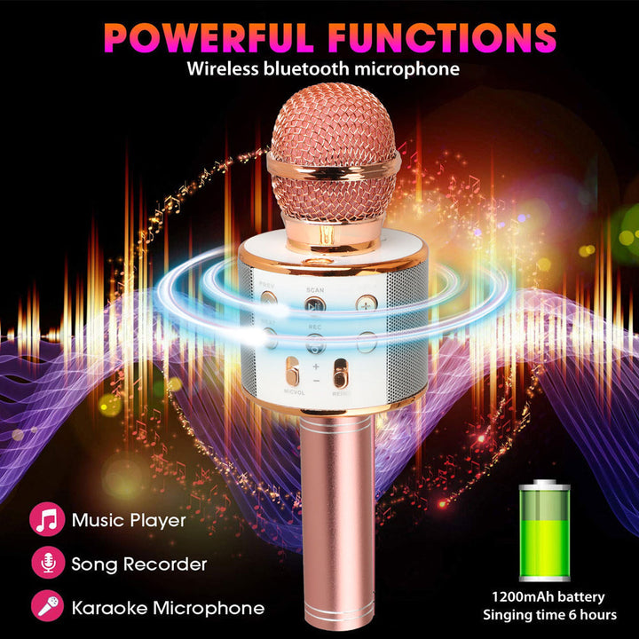 Genopladeligt trådløst Bluetooth karaoke mikrofon