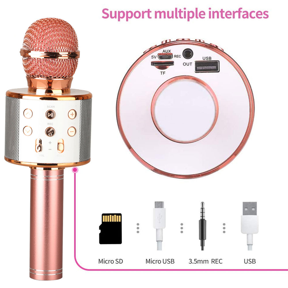 Genopladeligt trådløst Bluetooth karaoke mikrofon