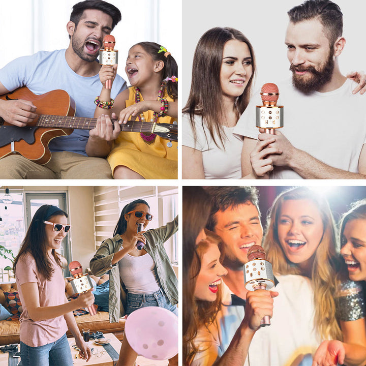 Genopladeligt trådløst Bluetooth karaoke mikrofon