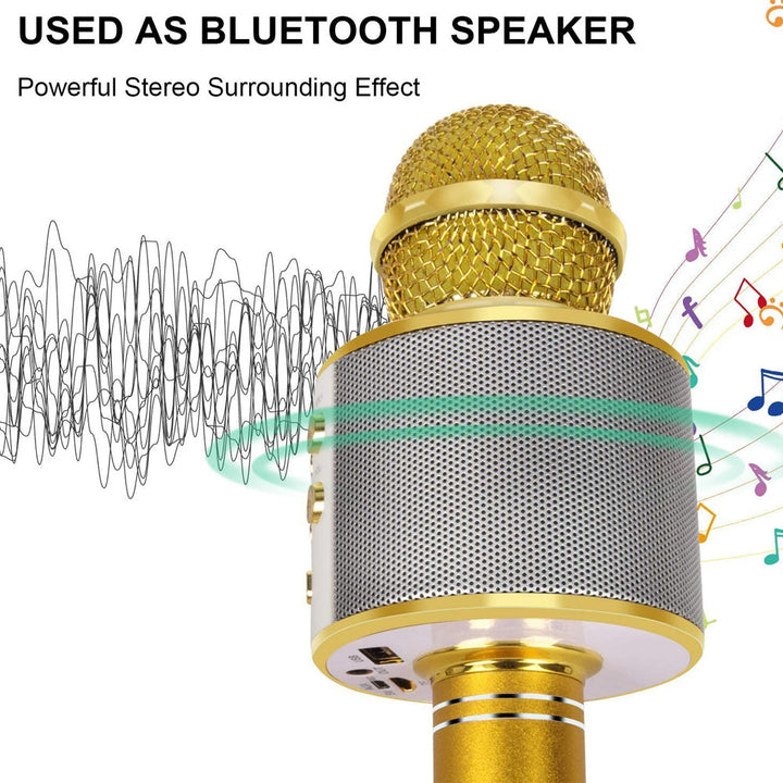 Genopladeligt trådløst Bluetooth karaoke mikrofon