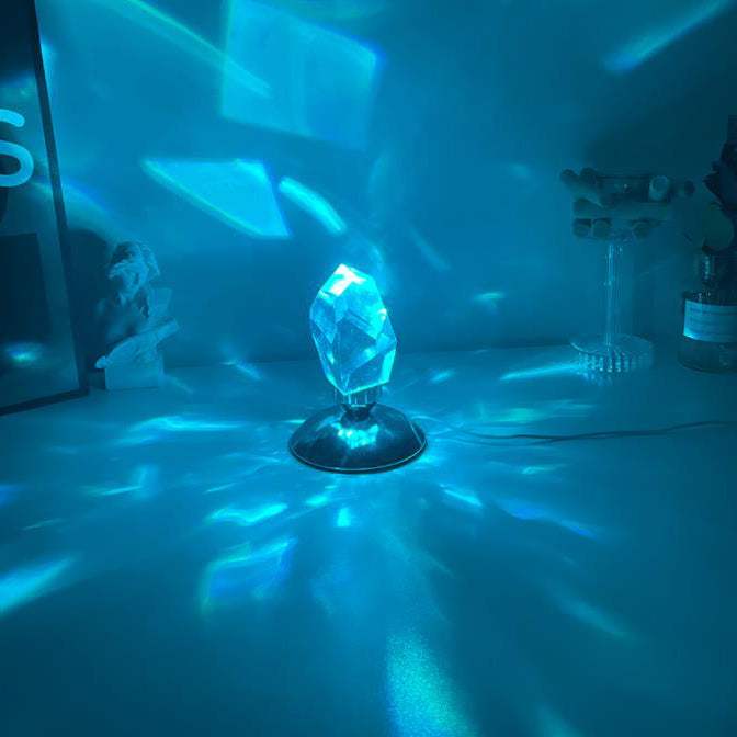 LuxorLite Diamant Krystal LED Bordlampe | Luksuriøs Stemningslys | 3 eller 16 farveændringer | Trådløs Natlampe