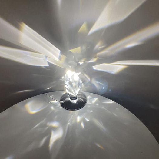 LuxorLite Diamant Krystal LED Bordlampe | Luksuriøs Stemningslys | 3 eller 16 farveændringer | Trådløs Natlampe