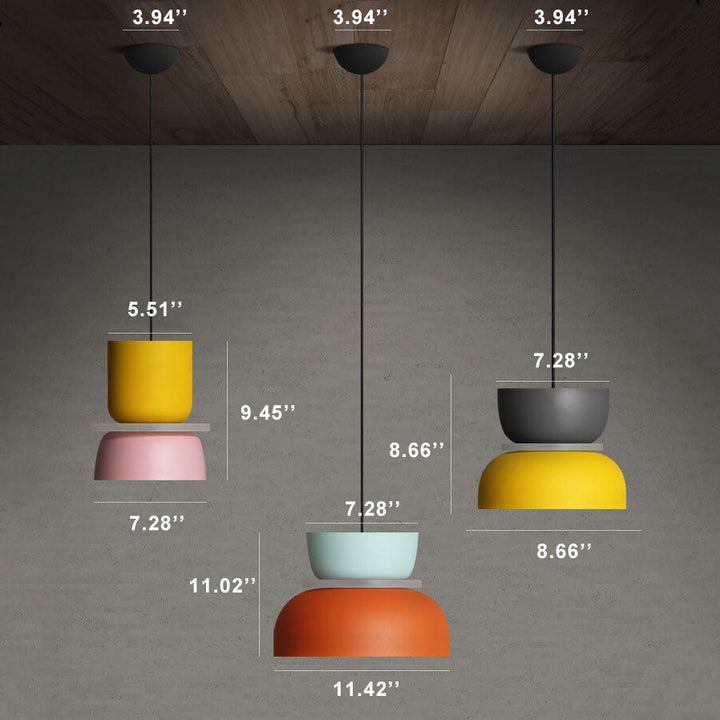 Nordisk farverig Macaron 1-Lys LED Pendel