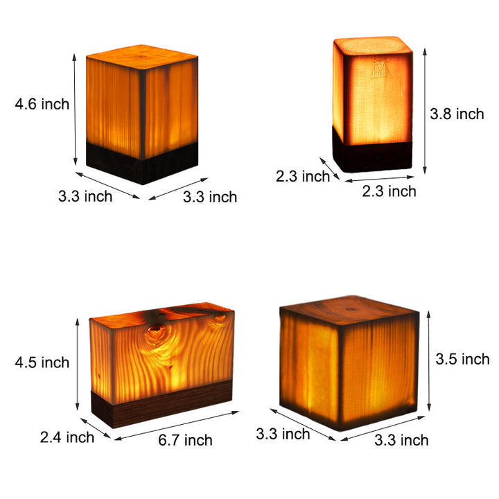 LumiWood – LED bordlampe med batteri og touch-kontrol